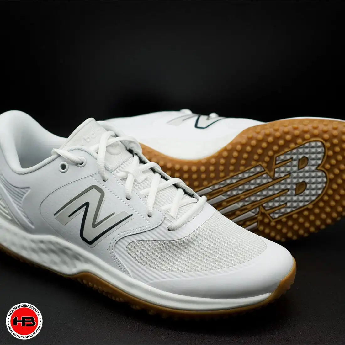 New Balance Fresh Foam 3000 V6 (White & White Gum Sole) Turf Trainer: T3000TW6 - Image 7