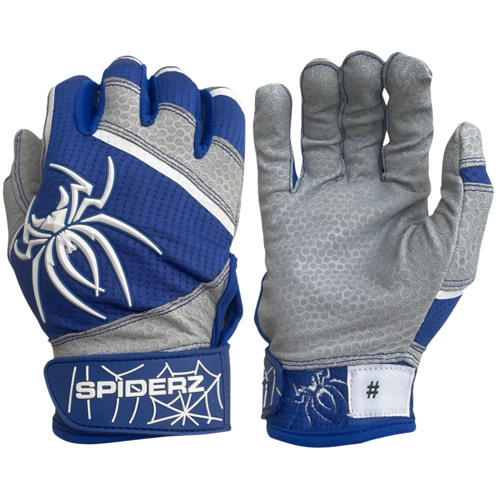 2022 Spiderz PRO Model Batting Gloves: Royal Blue/White