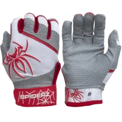 2022 Spiderz PRO Model Batting Gloves: White/Red