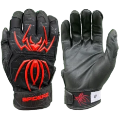 2022 Spiderz ENDITE Batting Gloves: Black And Red