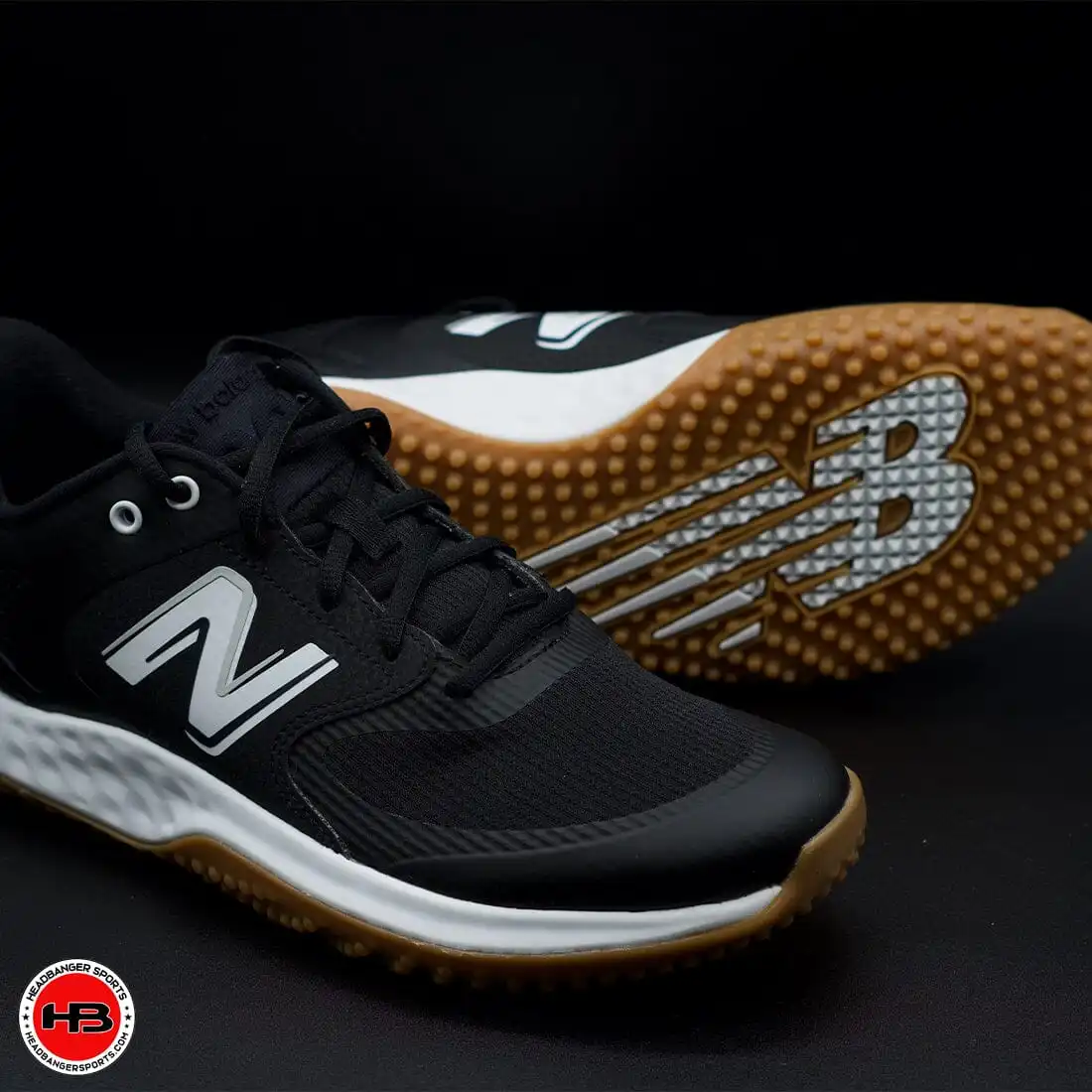 New Balance Fresh Foam 3000 V6 (Black & White Gum Sole) Turf Trainer: T3000BK6 - Image 6