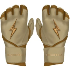 Bruce Bolt PREMIUM PRO Gold Series Batting Gloves: Long Cuff