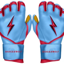 Bruce Bolt PREMIUM PRO BADER Series Long Cuff Batting Gloves: Baby Blue