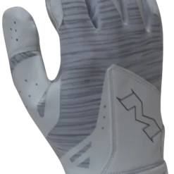 2018 Miken Pro White And Grey Batting Gloves: MBGL18-WHT