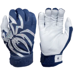 2022 Spiderz PRIZM Batting Gloves: Navy Blue/Silver