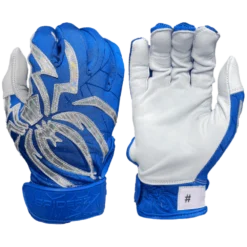 2022 Spiderz PRIZM Batting Gloves: Royal Blue/Silver