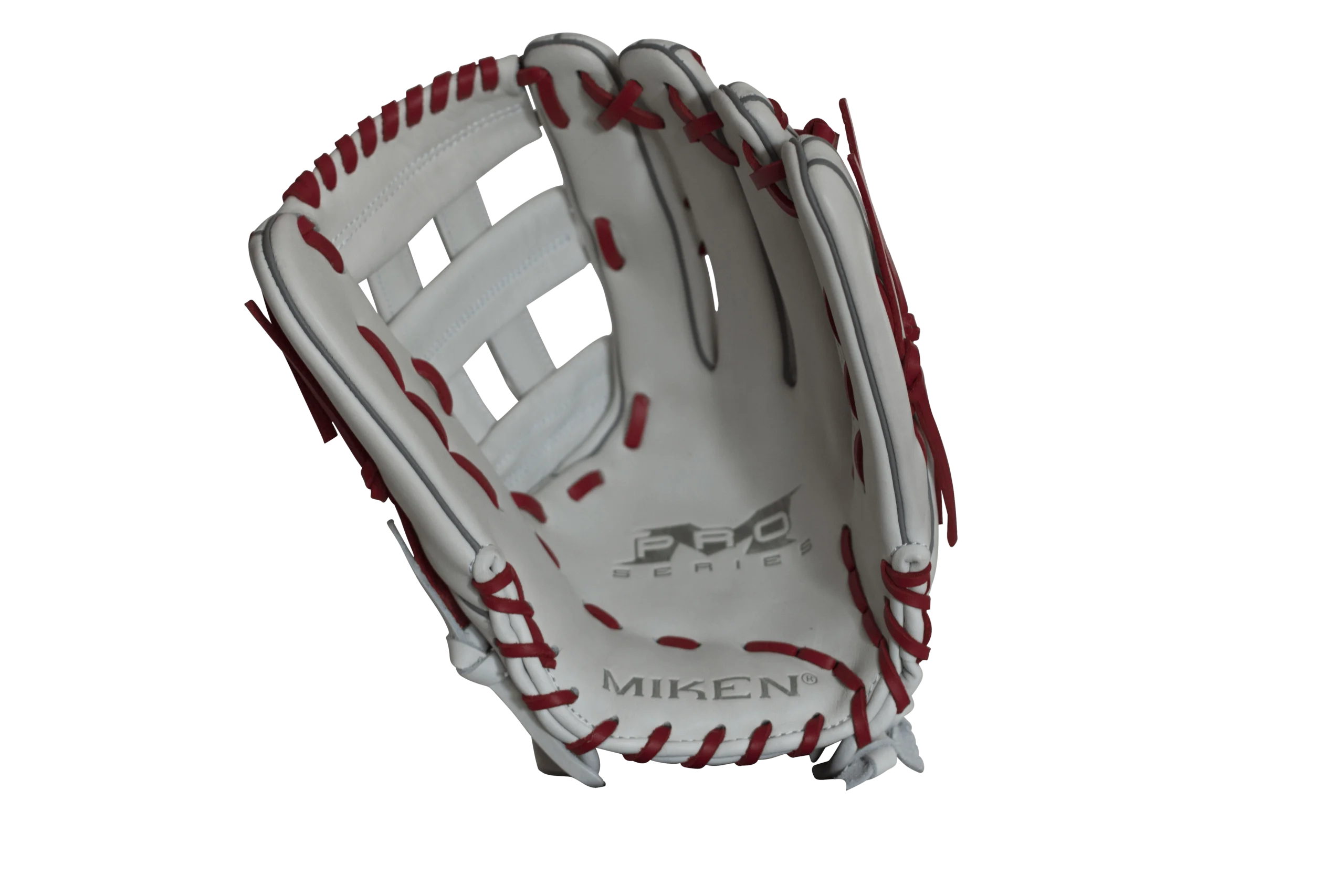 Miken Pro Series 13.5" Slow Pitch Fielding Glove - White/Scarlet: PRO135WS - Image 3