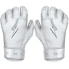 Bruce Bolt PREMIUM PRO Chrome Series Short Cuff Batting Gloves: White