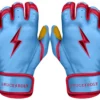 Bruce Bolt PREMIUM PRO BADER Series Short Cuff Batting Gloves: Baby Blue