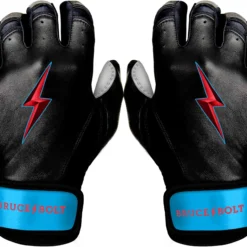 Bruce Bolt PREMIUM PRO BRINSON Series Short Cuff Batting Gloves: Black