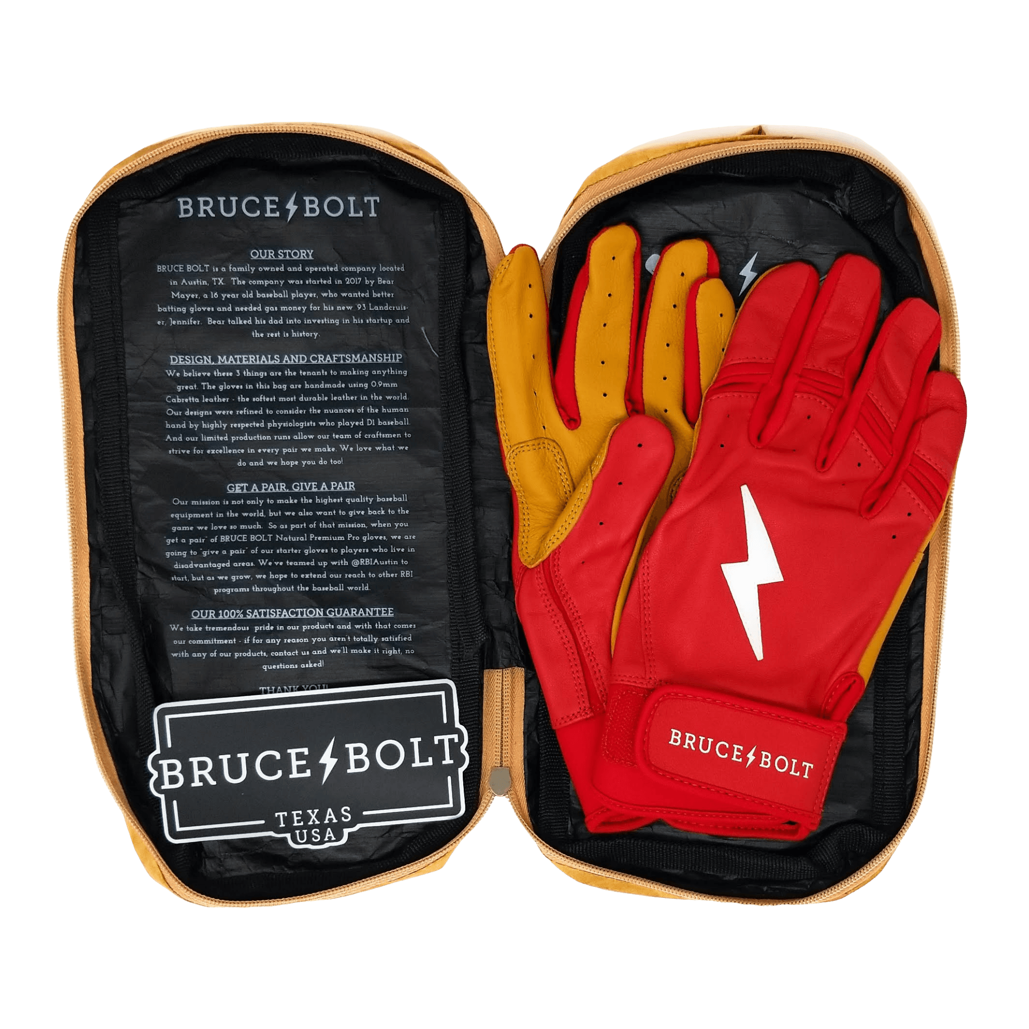 Bruce Bolt PREMIUM PRO Short Cuff Batting Gloves: Red - Image 7