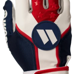 Worth Adult Red, White, And Blue Team Batting Gloves: WBATGL-RWB