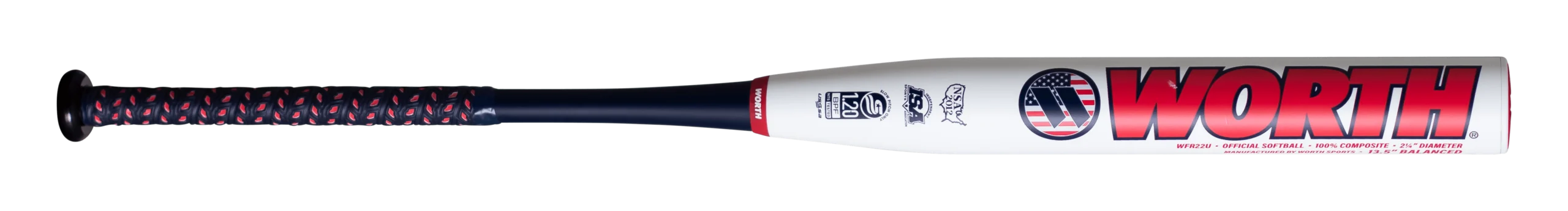 2022 Worth Freedom Balanced 13.5" USSSA Slowpitch Softball Bat: WFR22U - Image 3