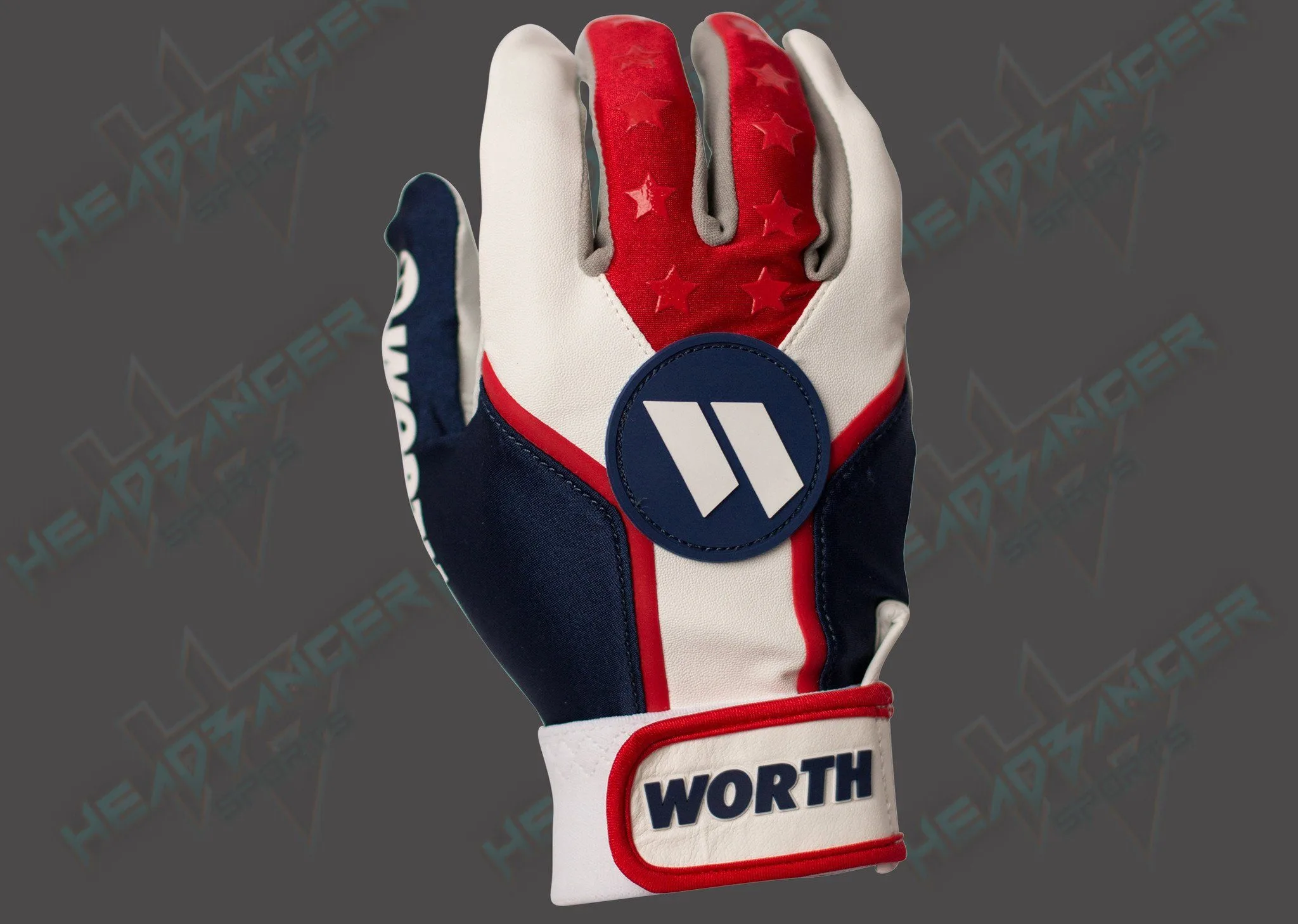 Worth Adult Red, White, And Blue Team Batting Gloves: WBATGL-RWB - Image 3