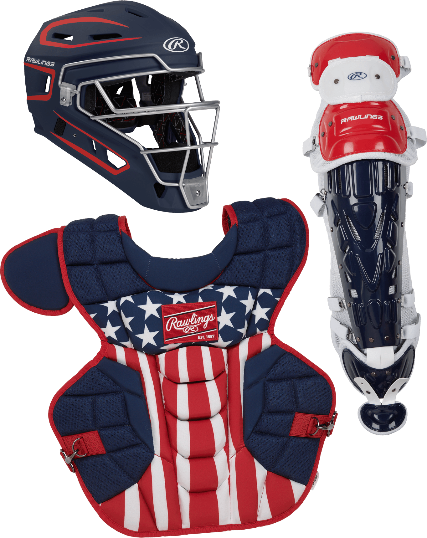 Rawlings Intermediate USA VELO 2.0 Catcher's Gear Box Set: CSV2I-NSW