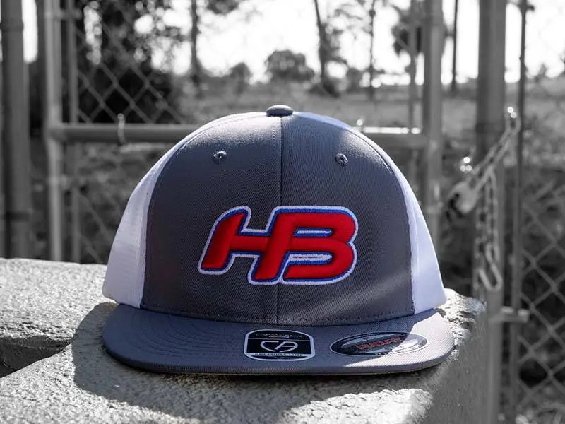 HB Sports Headbanger Sports I8501 Cap America Flexfit Performance Trucker Mesh Back Hat: Graphite / White / RWB