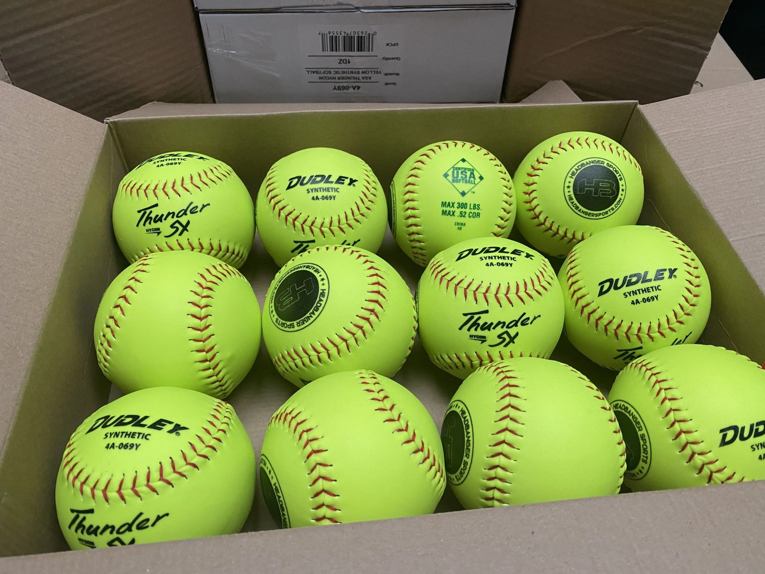 Dudley Thunder SY HYCON 12" USA/ASA Synthetic Slowpitch Softballs (DOZEN): 4A069Y - Image 2