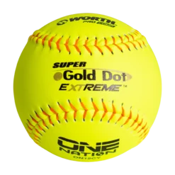 Worth 12" One Nation Super Gold Dot Extreme Slowpitch Softballs (One Dozen): ON12CY