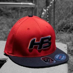 HB Sports Headbanger Sports I8503 Cap America Flexfit Perforated Performance Hat: Red & Black