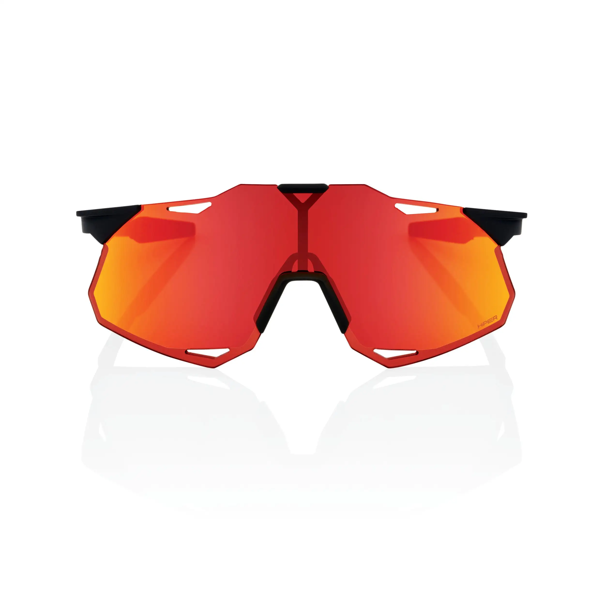 100% HYPERCRAFT XS (Youth) Sunglasses Soft Tact Black - HiPER Red Multilayer Mirror Lens - Image 4