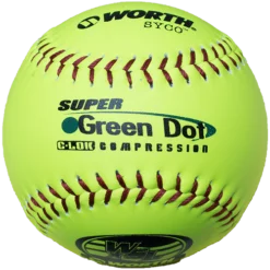 Worth 11" Super Green Dot WSL Slowpitch Softballs 47/400 (Dozen): YS11WSLC